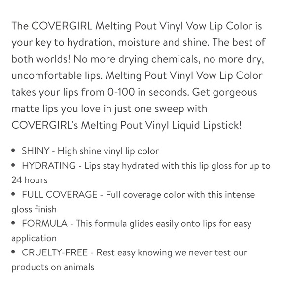 COVERGIRL: Melting Pout Vinyl Vow Liquid Lipstick Bundle (2):Toasted & So Lucky - Picture 4 of 6